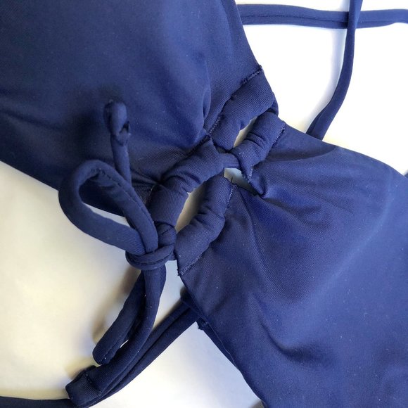 Sperry Blue Bralette Criss Cross Swim Bikini Top - Picture 4 of 13